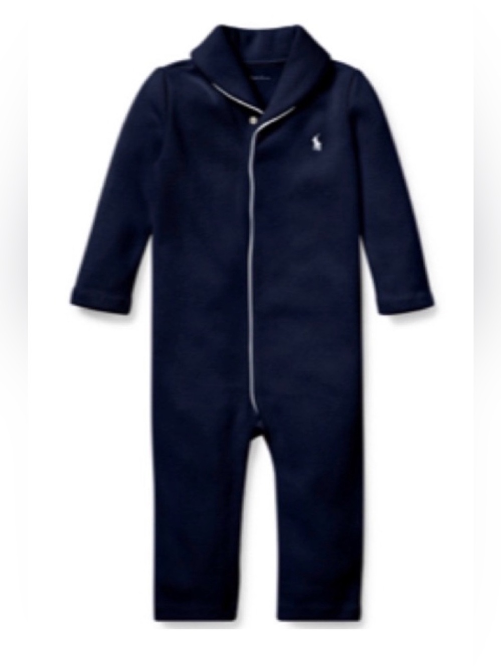RALPH LAUREN Estate-Rib High Neck Cotton Coverall - 6M